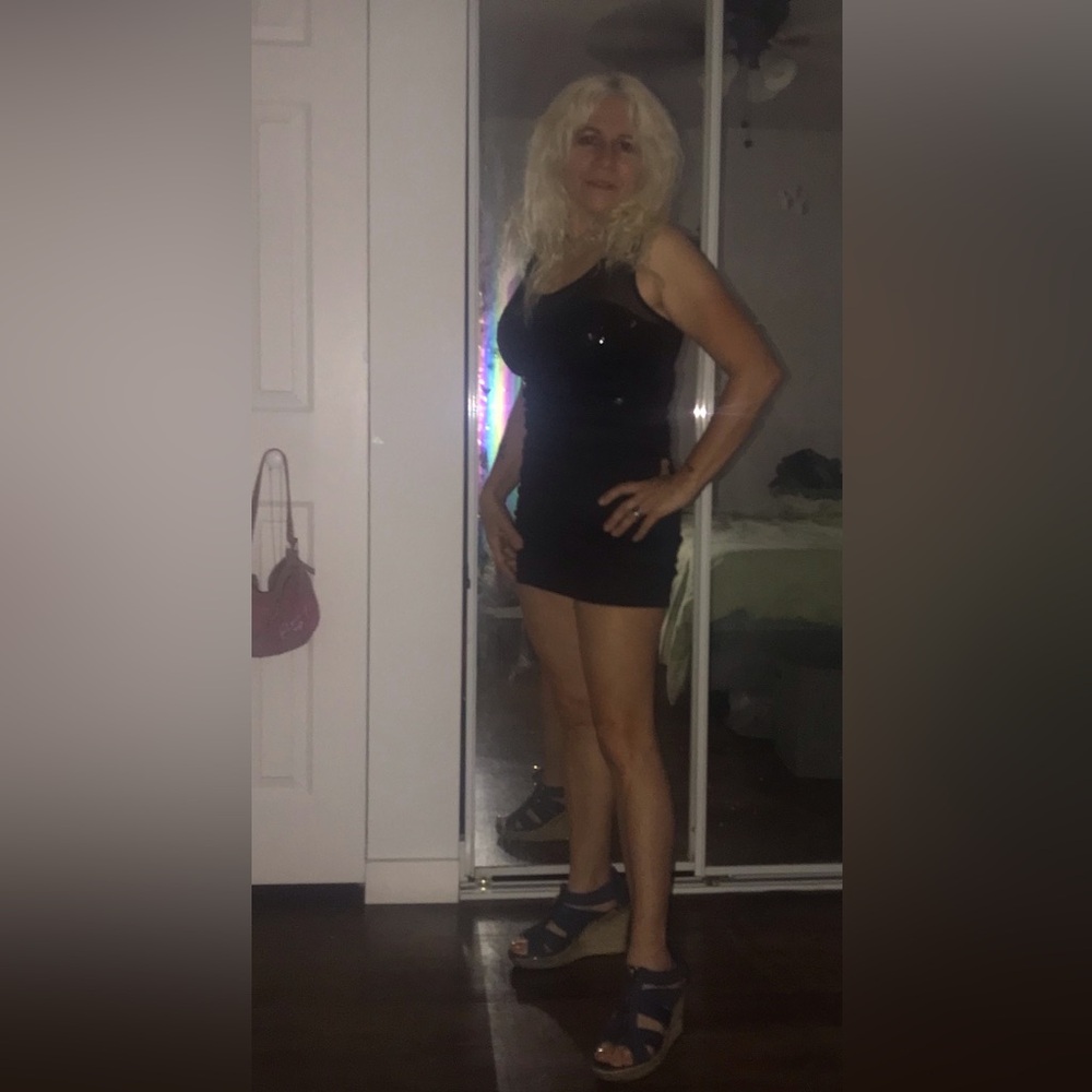 VINTAGE WET SEAL DRESS Sleeveless Black Sequin Bodice Dress MEDIUM